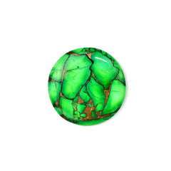 Natural Kingman Green Dahlia Turquoise Gem | Round Cut Smooth Cabochon for Jewelry