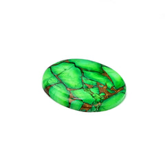 Natural Kingman Green Dahlia Turquoise Gem | Round Cut Smooth Cabochon for Jewelry