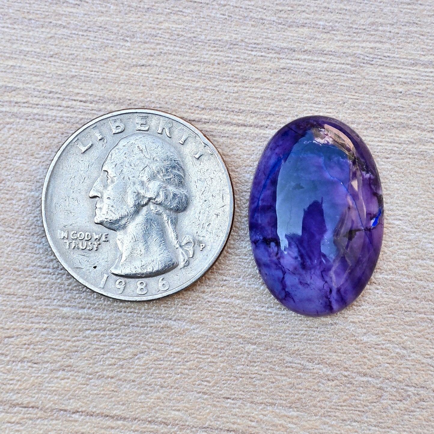 15.9cts Tiffany Gemstone Oval Shape Cabochon 25x17mm  AAA Grade Loose Gemstone Single  Piece For Jewelry Making