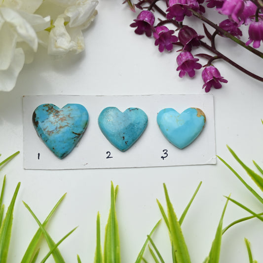 Kingman Turquoise heart-shaped 17 MM- 22 MM