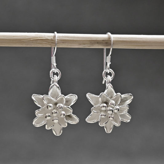 Sterling Silver water lily Earring For Women/ 92.5 Stamped/Pure Silver/Premium Quality Handmade Design