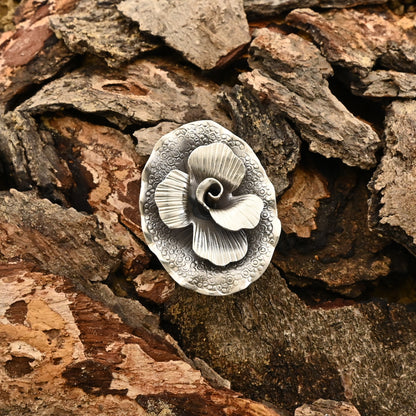 Rosenblüten-Silberring - Sterling Silber 925 || Handgefertigter Ring