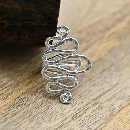 Gehämmerter Silberring - Sterling Silber 925 - handgefertigter Ring || Aurora925bydivya