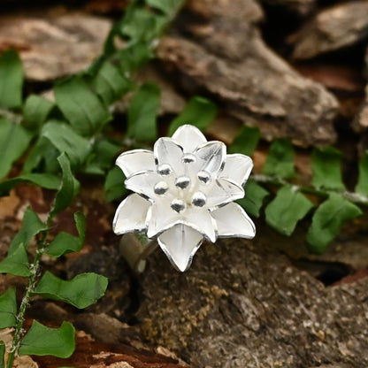 Sonnenblumen-Silberring - Sterling Silber 925 || Handgefertigter Ring