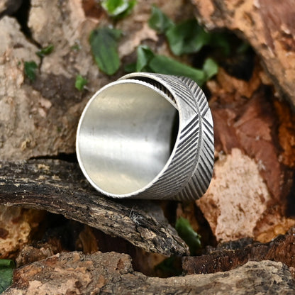 Silberring mit Federwickel - Sterling Silber 925 || Handgefertigter Ring