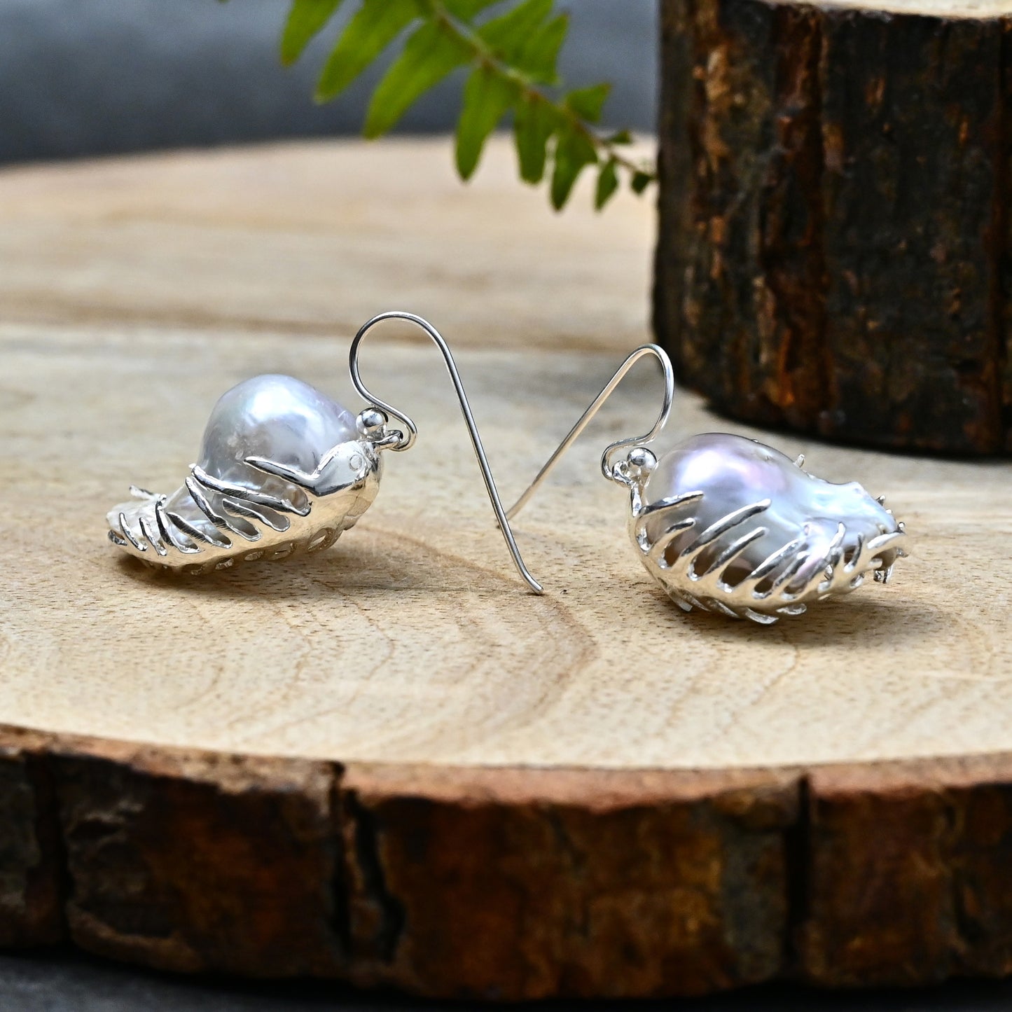 Baroque Pearl Claw Earrings!