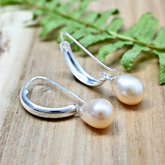 Sterling Silver  Pearl Drop Earring For Women/ 92.5 Stamped/Pure Silver/Premium Quality Handmade Design