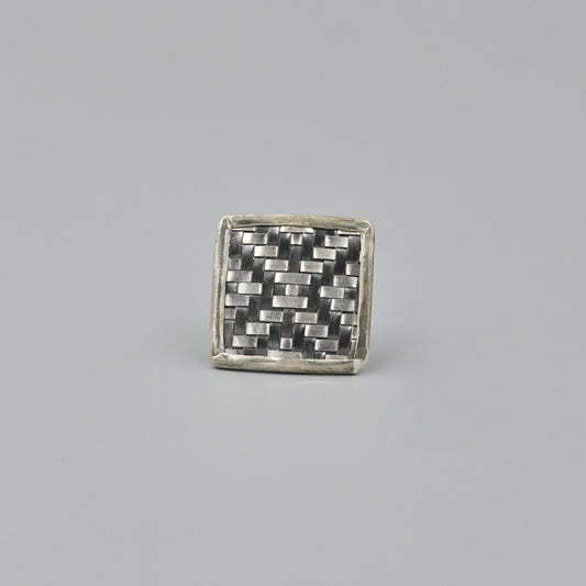 Square Black & White Woven Ring! ⚫⚪✨