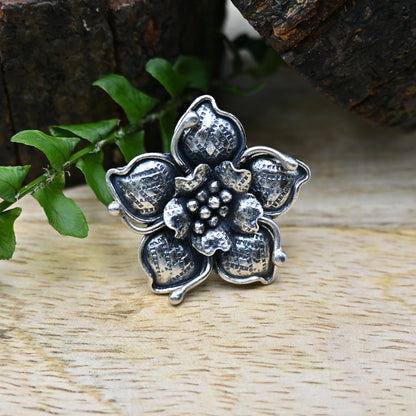 Blumen-Silberring! 🌸✨ Sterling Silber 925 ||Handgefertigter Ring