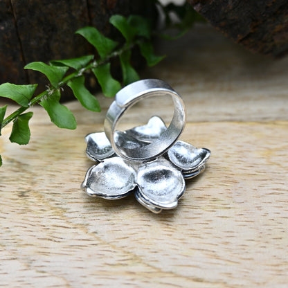 Blumen-Silberring! 🌸✨ Sterling Silber 925 ||Handgefertigter Ring