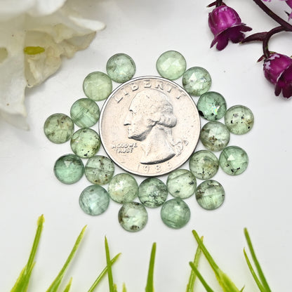 12,7 ct. Grüner Kyanit, 7 mm, Rosenschliff, Birnenform, Edelsteinklasse AA, Paket – insgesamt 21 Stück