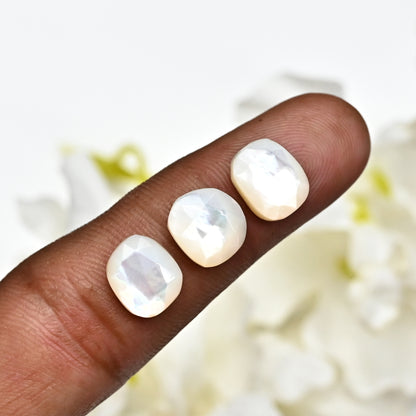 36.60cts Mother of Pearl Rose Cut 8X11mm and 9x12mm Freeform Shape AA Grade Gemstone Parcel -Total 15 Pcs