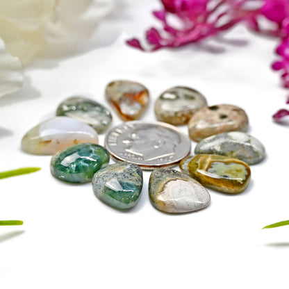 41.80 carats Ocean Jasper  Mix Shape Cabochon 9x15 mm and 10x16 mm  AA Grade Gemstone Parcel - Total 10 Pcs