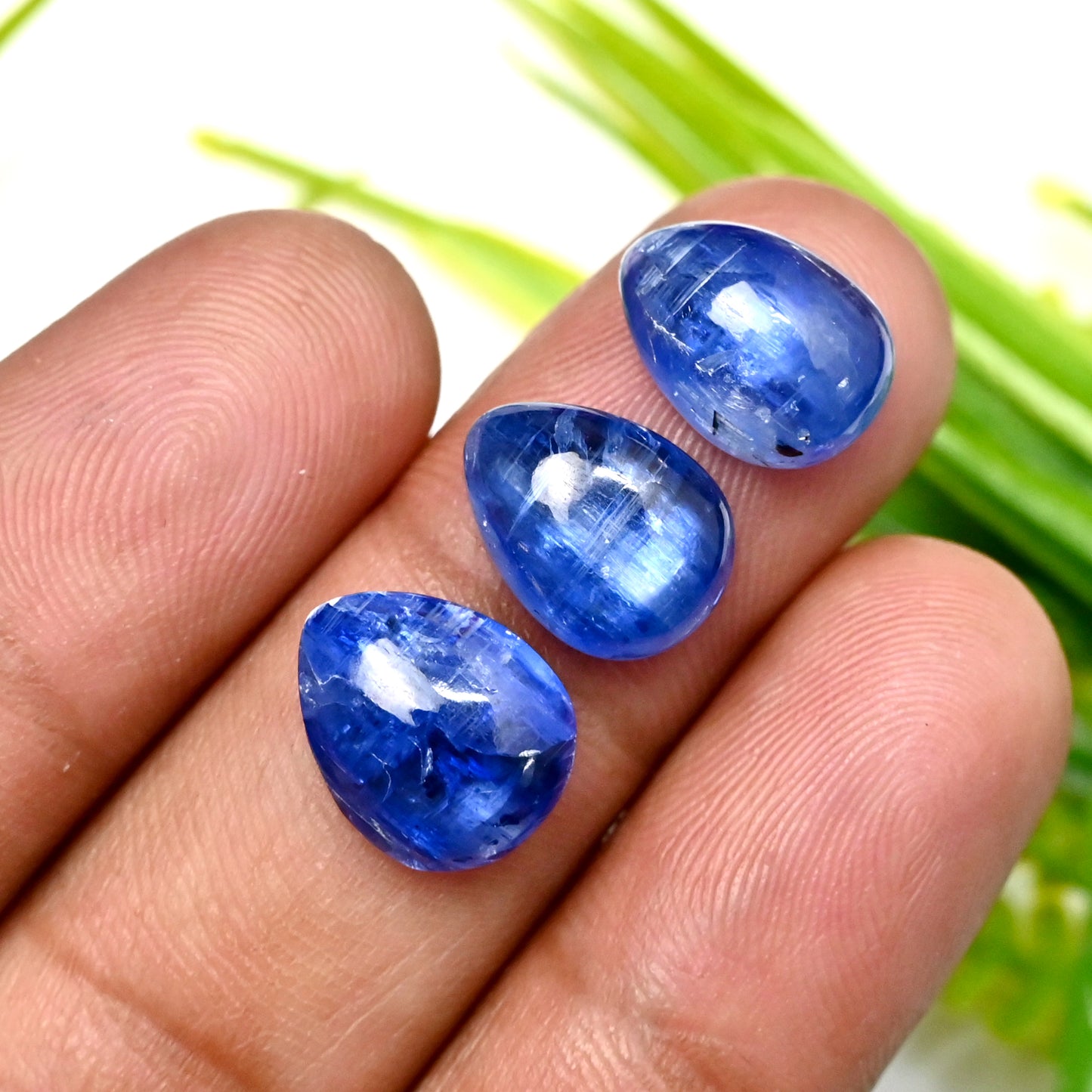 40.20cts. Blue Kyanite Cabochon 8x10mm - 9x12mm Mix Shape AA Grade Gemstone Parcel - Total 11 Pcs