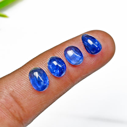 40,40 ct. Blauer Kyanit-Cabochon, 5 x 10 mm, 6 x 9 mm, gemischte Form, Edelstein der Güteklasse AA, Paket – insgesamt 21 Stück