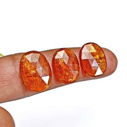 44,30 ct. Orangefarbener Kyanit im Rosenschliff, 9 x 18 mm und 13 x 18 mm, gemischte Form, Edelsteinklasse AA, Paket – insgesamt 6 Stück.