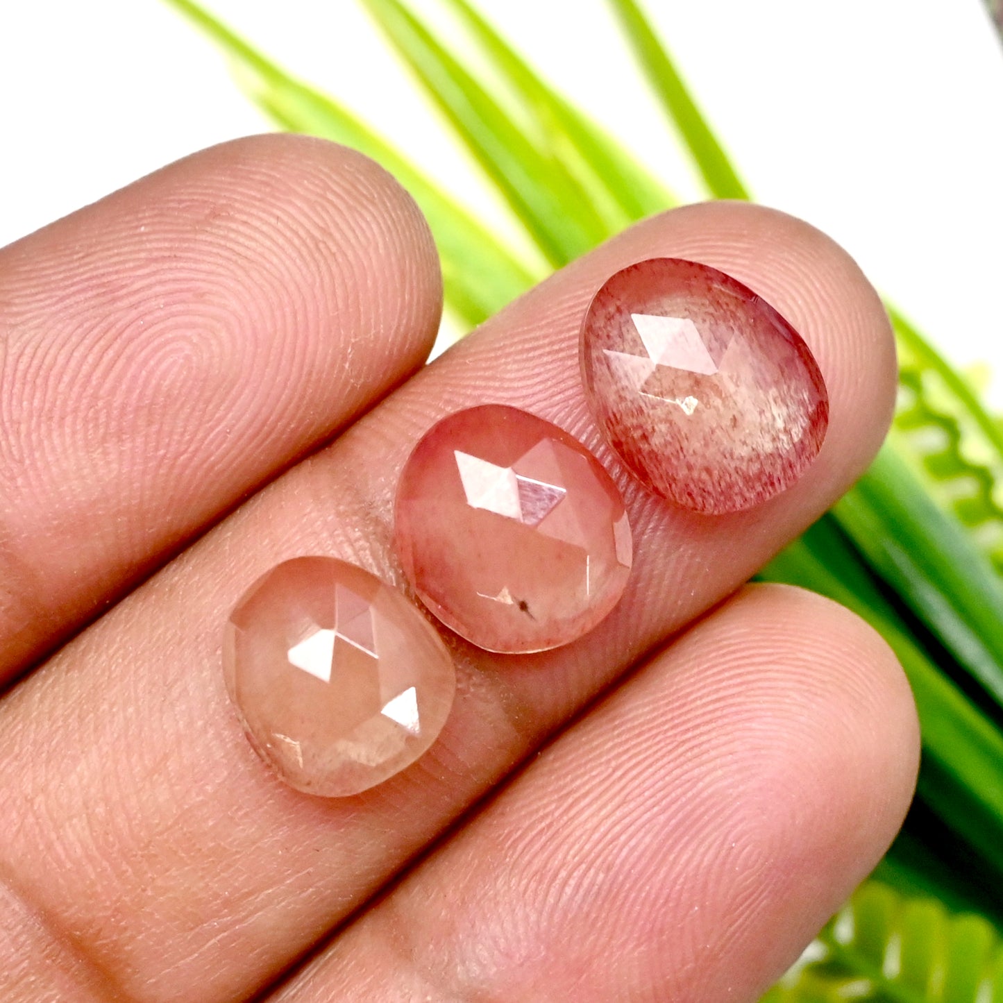 24.1cts Andesine Rose Cut 9x11mm Freeform Shape AA Grade Gemstone Parcel -Total 11 Pcs