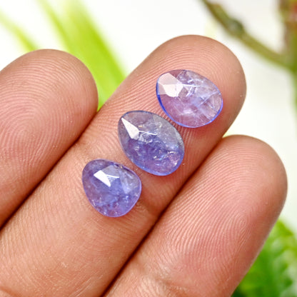 23.8cts Tanzanite Rosecut 7x8mm - 7x10mm Freeform Shape AA Grade Gemstone Parcel -Total 15 Pcs