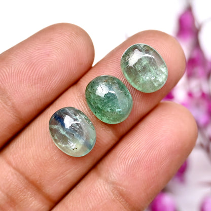 45.10cts Green Kyanite Smooth Cabochon 9x11mm Oval Shape AA Grade Gemstone Parcel -Total 10 Pcs