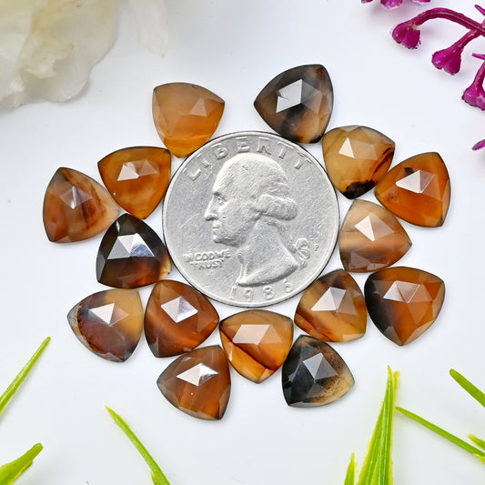 Montana Agate Faceted Rose Cut Cabochon 10X10mm