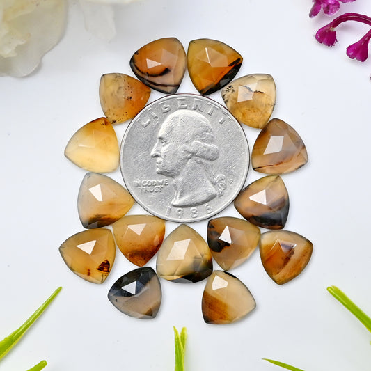 Montana Agate Faceted Rose Cut Cabochon 10X10mm