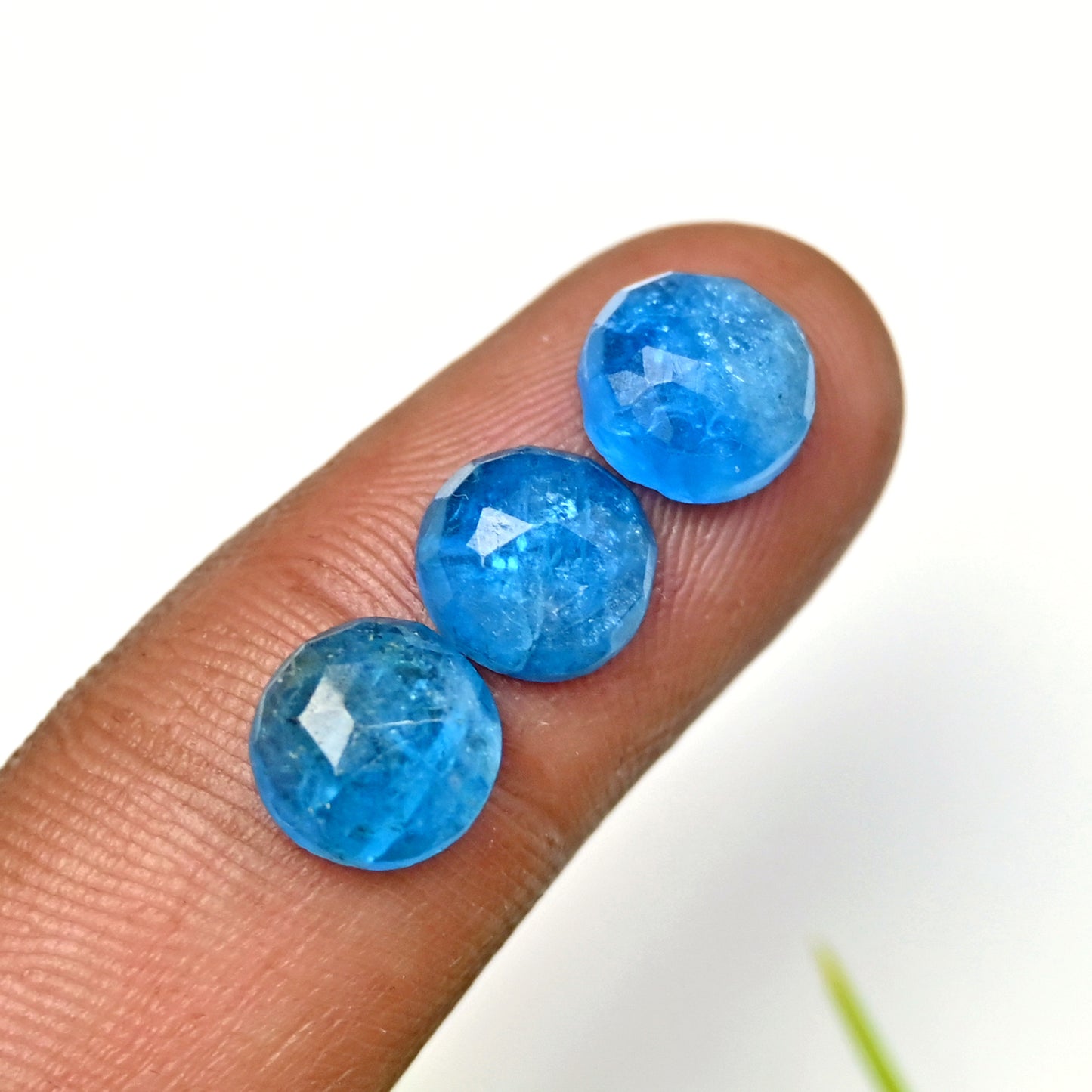 57.4cts Neon Apatite Rosecut Cabochon 10mm Round Shape AA Grade Gemstone Parcel - Total 15Pcs