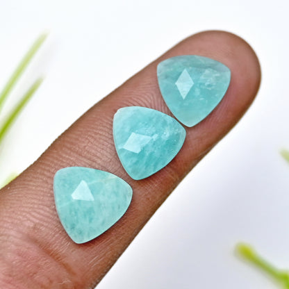 42.1cts Amazonite Rosecut Cabochon 10X10mm Tear Drop Shape AA Grade Gemstone Parcel -Total 15 Pcs