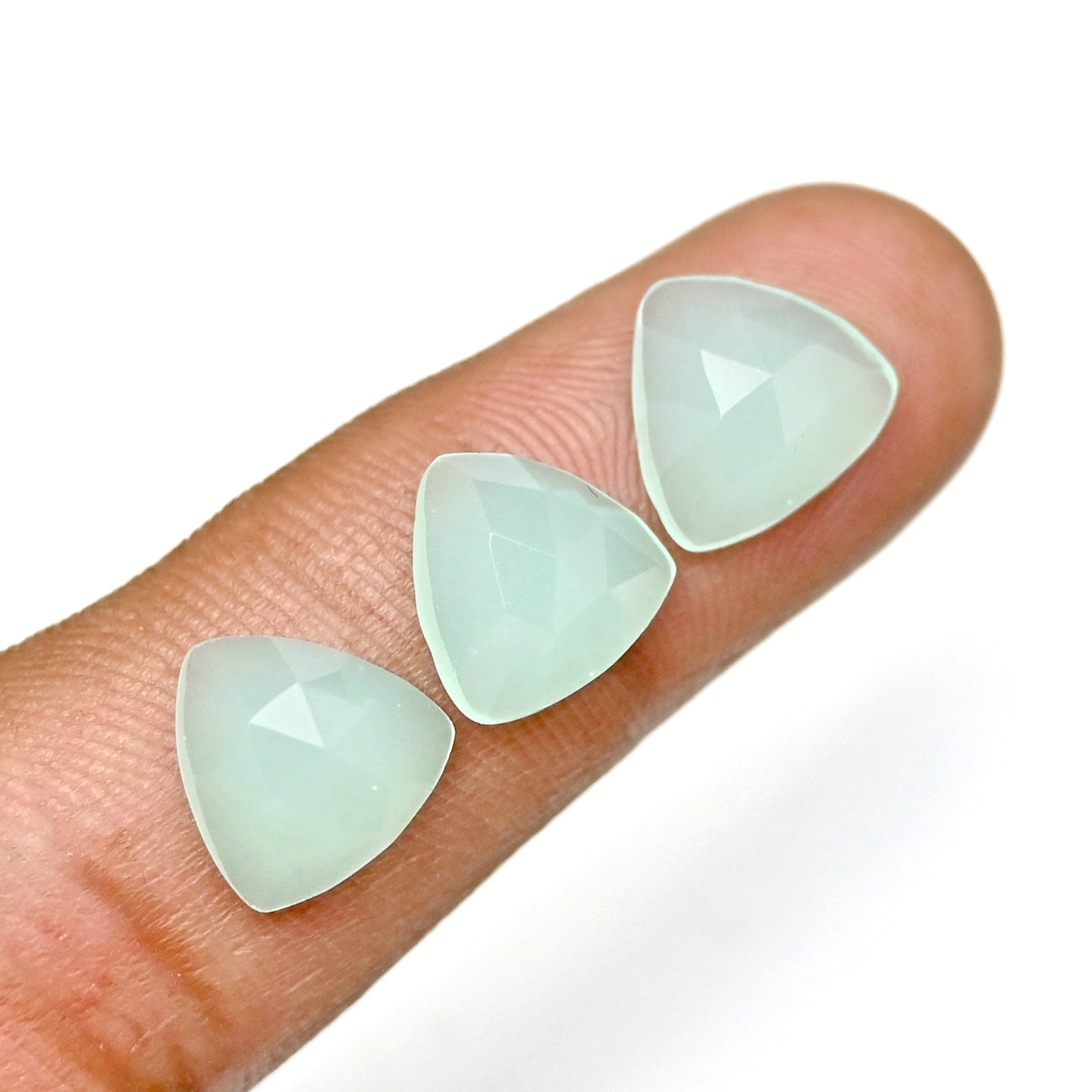 41,20 ct Peruanischer Chalcedon im Rosenschliff, 10 x 10 mm, Edelsteinklasse AA, Paket – insgesamt 15 Stück