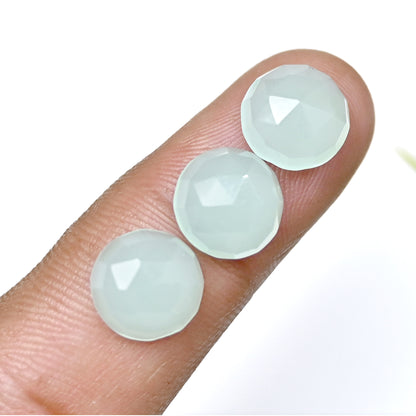 46,55 ct Peruanischer Chalcedon im Rosenschliff, 10 mm, runde Form, Edelsteinklasse AA, Paket – insgesamt 15 Stück