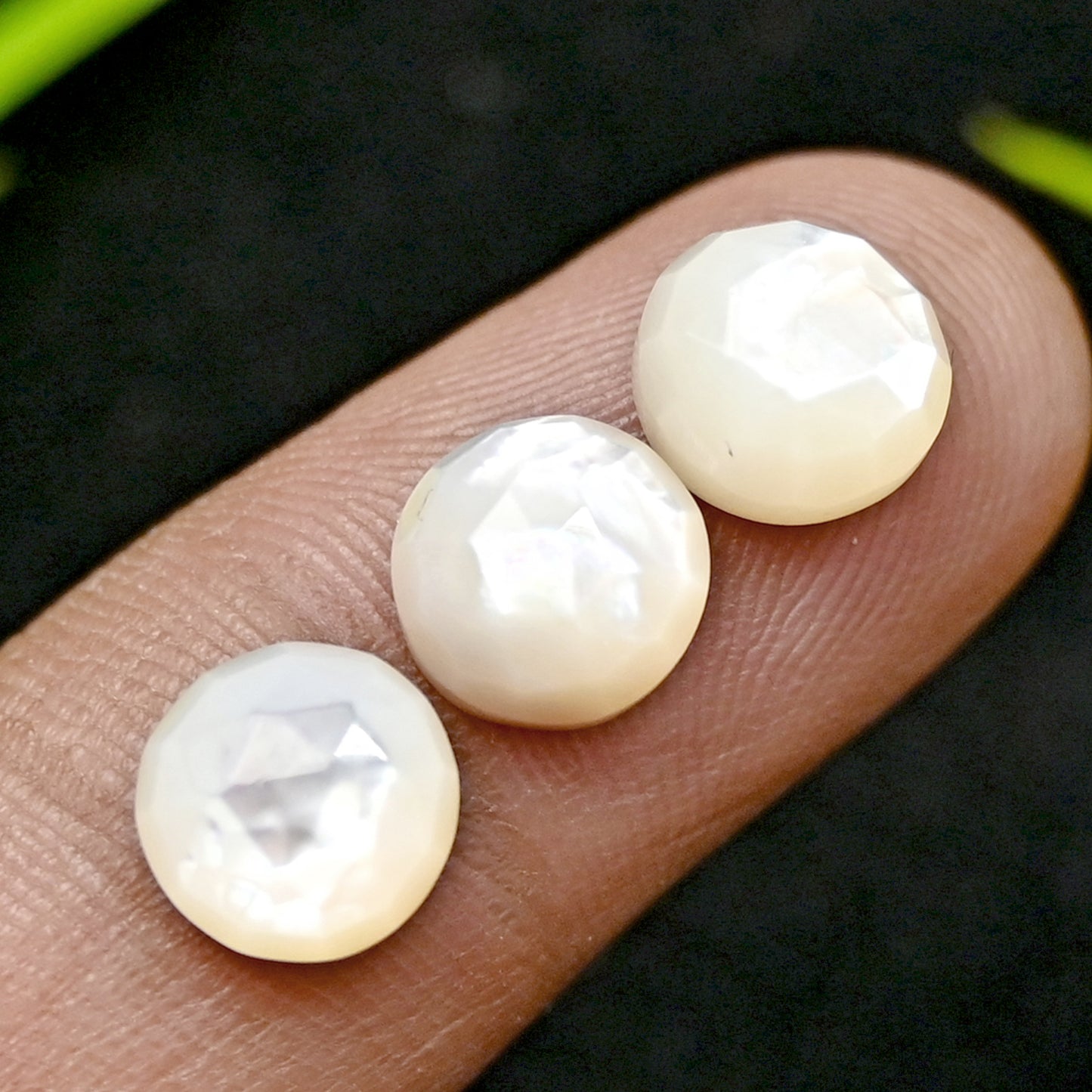 32.9cts Mother of Pearl Rose Cut Cabochons 8mm Calibrated Round Shape AA Grade Gemstone Parcel -Total 15 Pcs