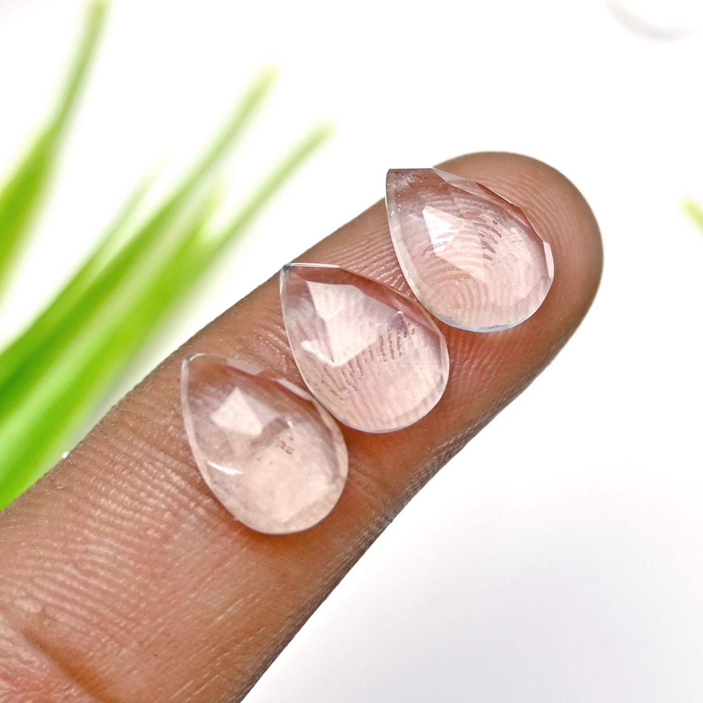 46.65cts Crystal Quartz Calibrated  Rose Cut Cabochon 8x12mm Tear Drop Shape AA Grade Gemstone Parcel -Total 15 Pcs