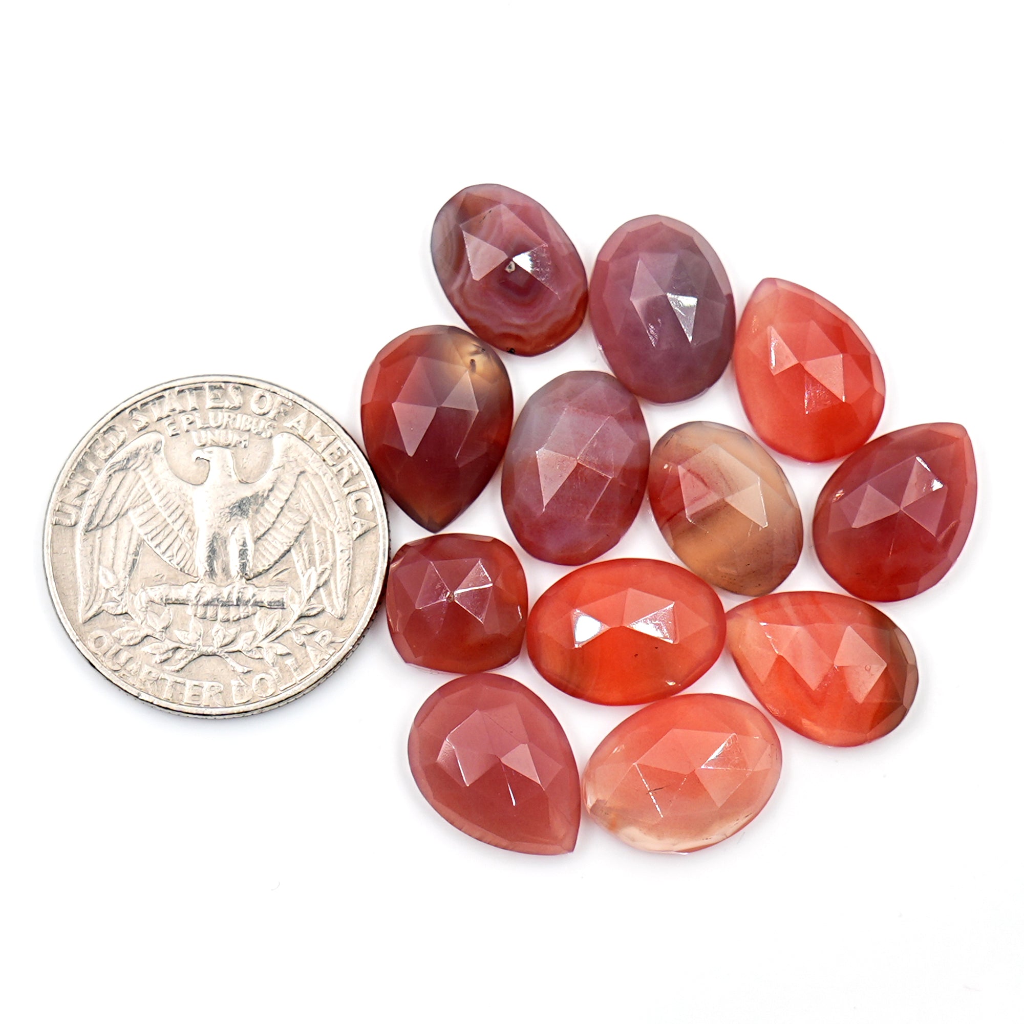 Natural Botswana Agate Rosecut | Mixed Shapes Soft Pink & Plum Tones