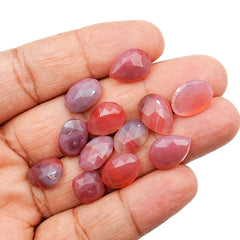 Natural Botswana Agate Rosecut | Mixed Shapes Soft Pink & Plum Tones