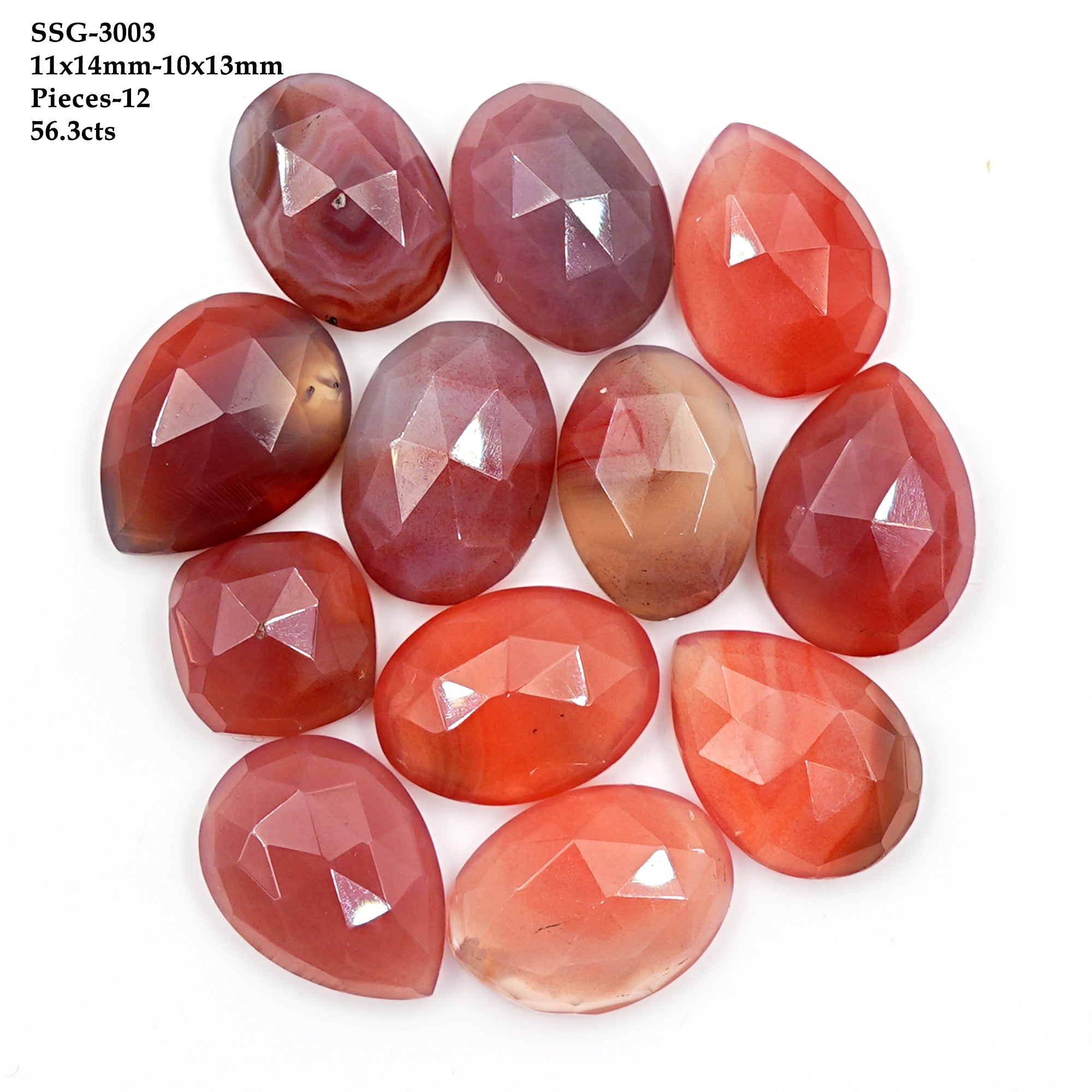 Natural Botswana Agate Rosecut | Mixed Shapes Soft Pink & Plum Tones