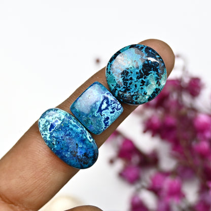 79cts Shattuckite Smooth Cabochon 13x13mm - 18mm Mix Shape AA Grade Gemstone Parcel -Total 6 Pcs