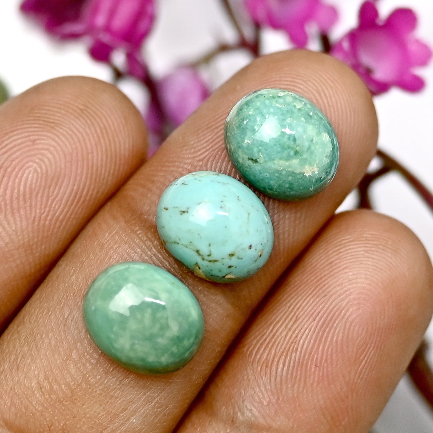 30cts Kingman Turquoise Smooth Cabochons Oval shape 9x11mm AA Grade Loose Gemstone - Total 10 pcs