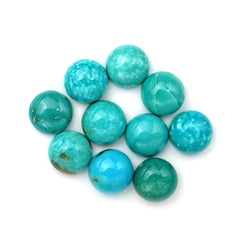 Kingman Turquoise Round Cabochons | Blue Gemstone For Jewelry Meaking - 10 Pieces