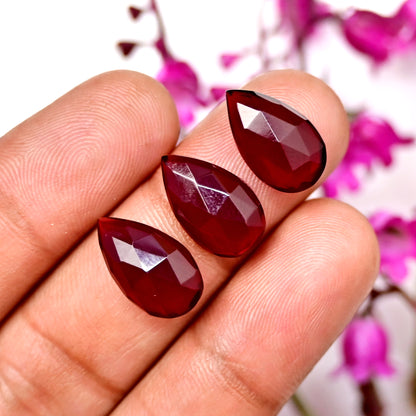 39cts Red Quartz Rosecut Cabochon 9x15mm AA Grade Gemstone Parcel -Total 10 Pcs