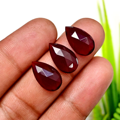 37cts Red Quartz Rosecut Cabochon 9x15mm AA Grade Gemstone Parcel -Total 10 Pcs