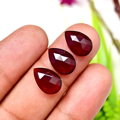 27.6cts Red Quartz Rosecut Cabochon 8x12mm AA Grade Gemstone Parcel -Total 10 Pcs