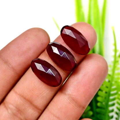 45cts Red Quartz Rosecut Cabochon 8x16mm AA Grade Gemstone Parcel -Total 10 Pcs