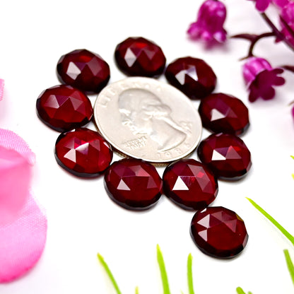 48.5cts Red Quartz Rosecut Cabochon 12x12mm AA Grade Gemstone Parcel -Total 10 Pcs