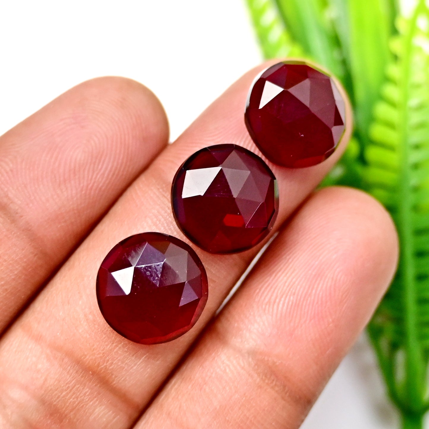 48.5cts Red Quartz Rosecut Cabochon 12x12mm AA Grade Gemstone Parcel -Total 10 Pcs