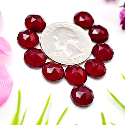 31cts Red Quartz Rosecut Cabochon 10x10mm AA Grade Gemstone Parcel -Total 10 Pcs