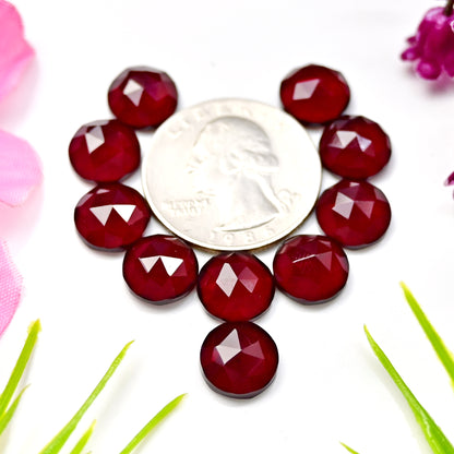 31cts Red Quartz Rosecut Cabochon 10x10mm AA Grade Gemstone Parcel -Total 10 Pcs