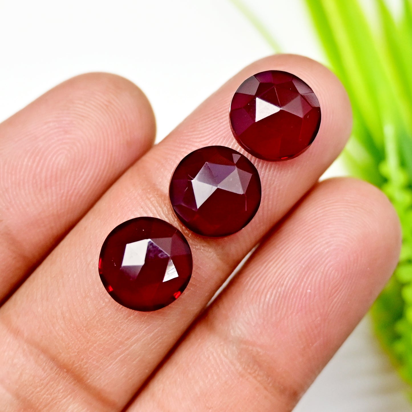 31cts Red Quartz Rosecut Cabochon 10x10mm AA Grade Gemstone Parcel -Total 10 Pcs