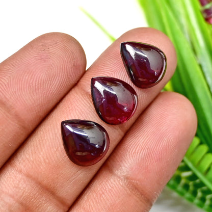 40.7cts Almandine Garnet Smooth Cabochon 10x12mm AA Grade Gemstone Parcel - Total 8 Pcs