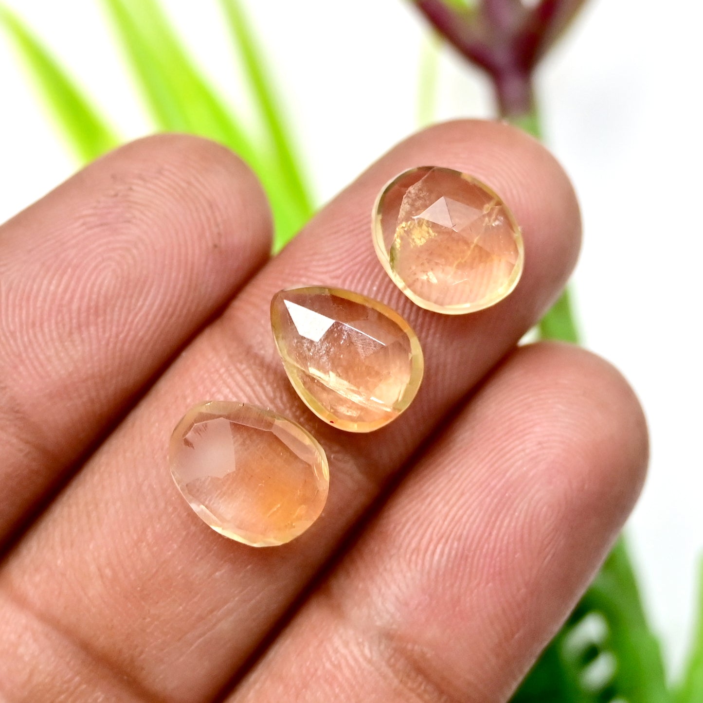 46.9cts Citrine Rose Cut Cabochon 8x13mm - 6x10mm Free Form Shape AA Grade Gemstone Parcel -Total 20 Pcs