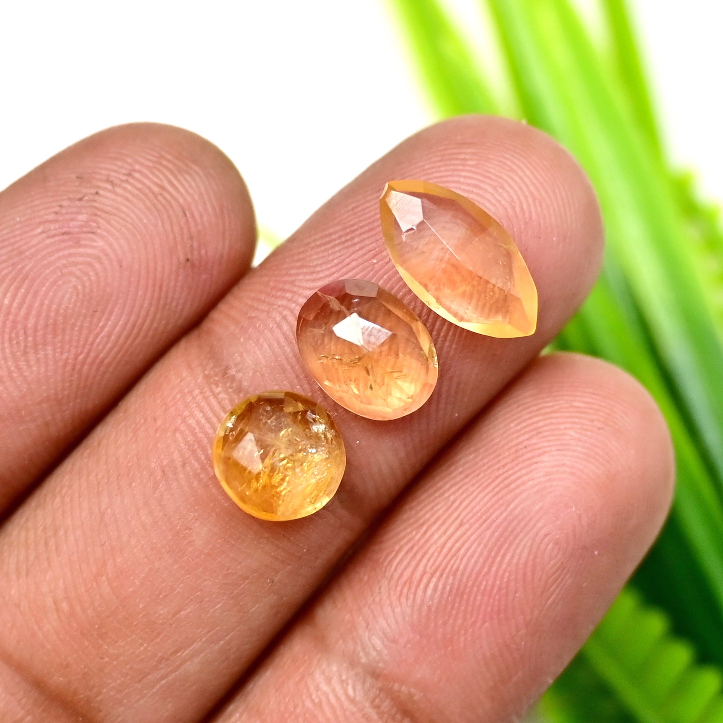 33.20 cts Citrine Rose Cut Cabochon 6x12mm - 8x11mm Free Form Shape AA Grade Gemstone Parcel -Total 20 Pcs