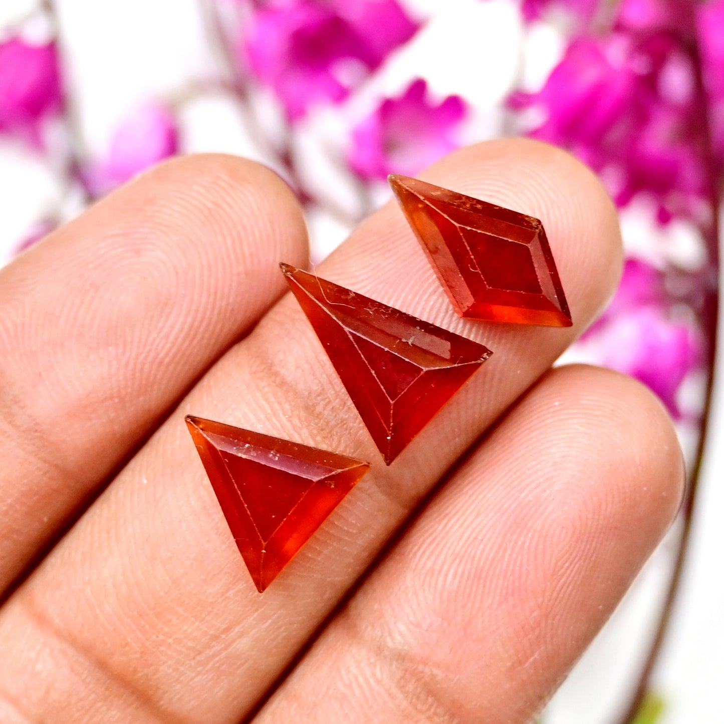 31.3cts Hessonite Garnet Step Cut Cabochon 9x10mm - 9x15mm AA Grade Gemstone Parcel - Total 10 Pcs